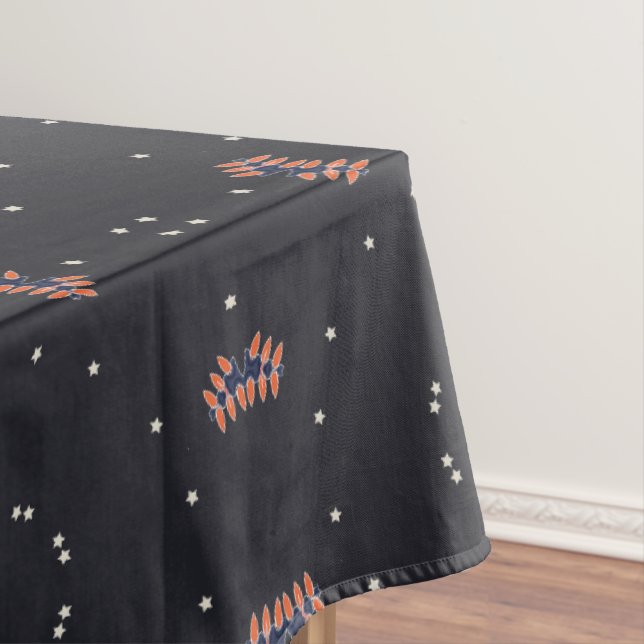 Stars And Unique Spaceship Pattern Tablecloth (In Situ)
