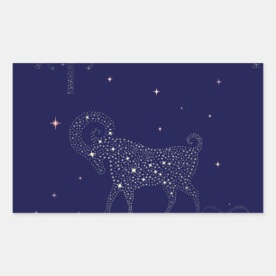 stars aries rectangular sticker