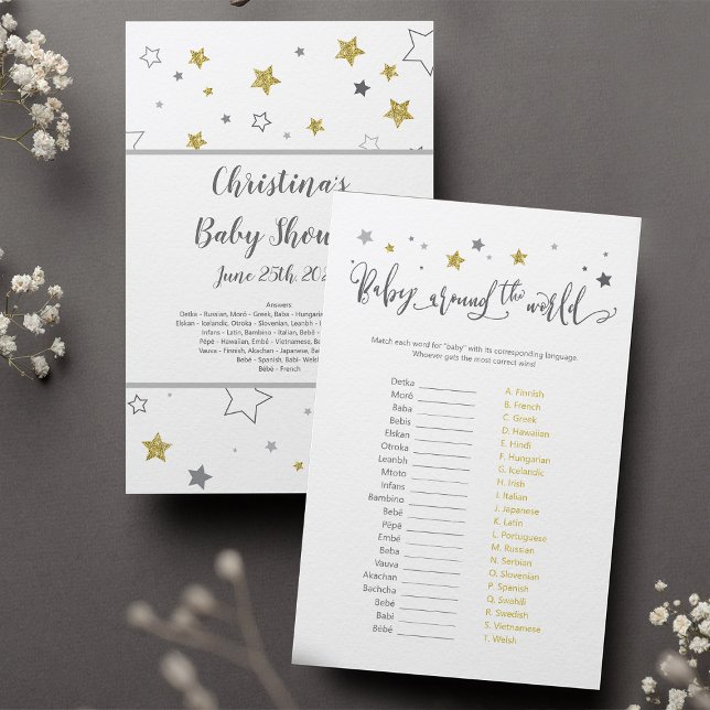 Stars "Baby around the world" Game + Answer Key (Creator Uploaded)