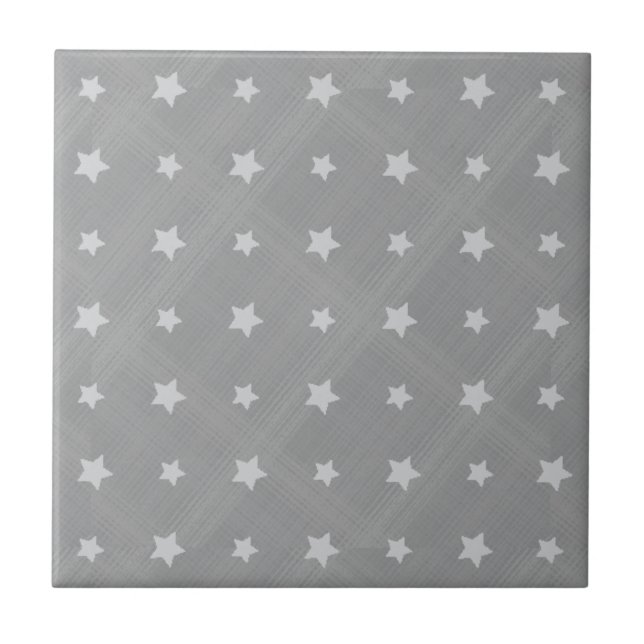 Stars background with textile pattern ceramic tile (Front)