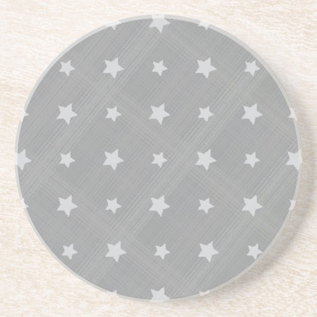 Stars background with textile pattern coaster (Front)