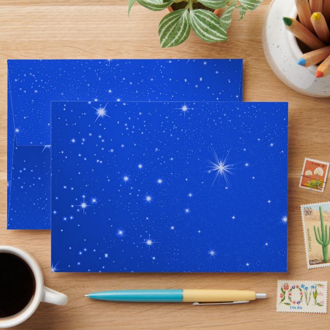 Stars Blue Christmas A7 Envelopes (Desk)