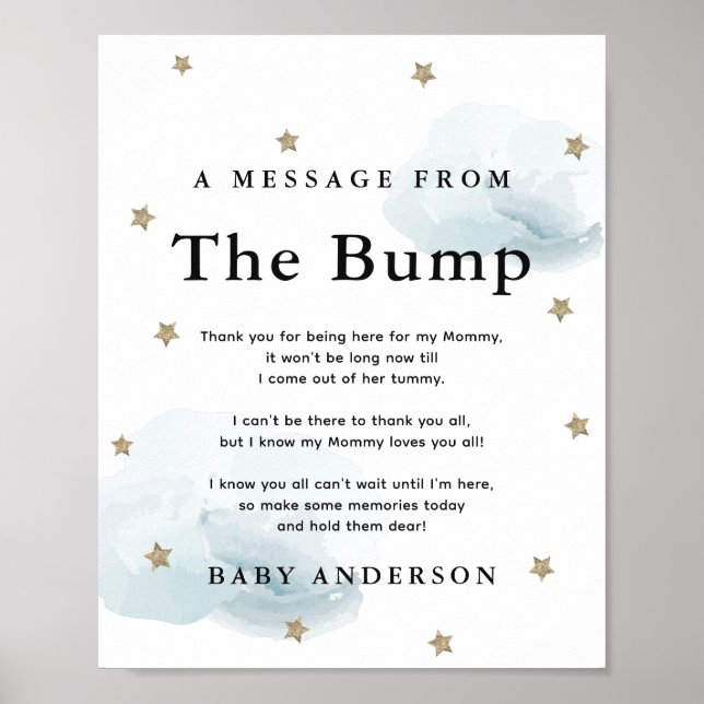 Stars & Blue Clouds A Message From The Bump Poster (Front)