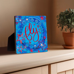 Stars Blue Fly Inspirivity Encouragement Easel Plaque