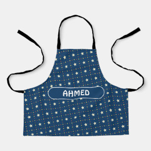 Stars Blue Peach Minimal Pattern Apron