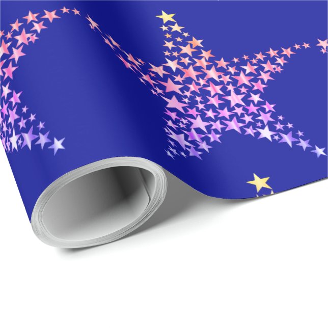 Stars Blue Wrapping Paper (Roll Corner)