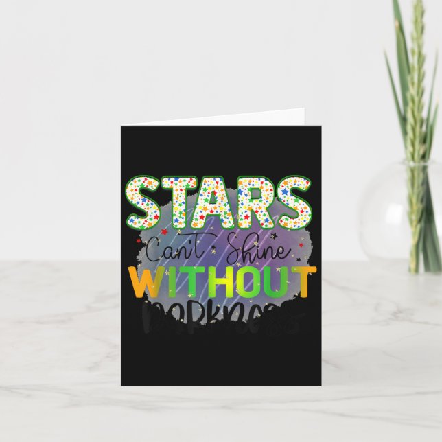 Stars Can't Shine Without Darkness Motivational Qu Card (Front)