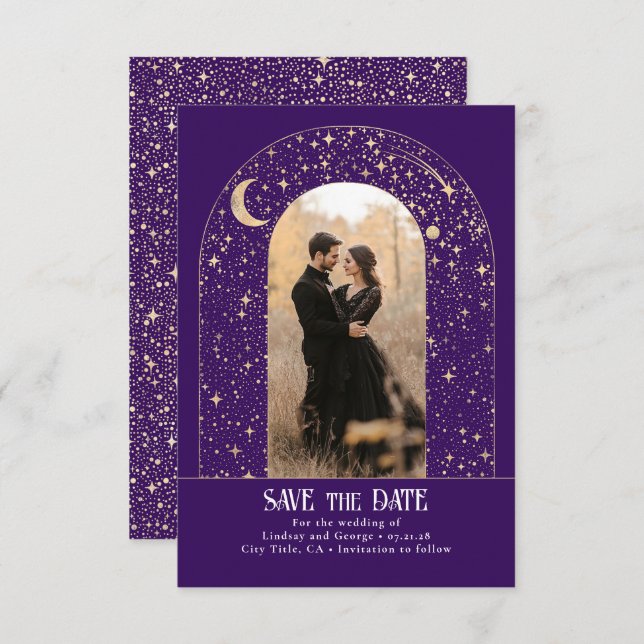 Stars Celestial Arch Save the Date Photo (Front/Back)
