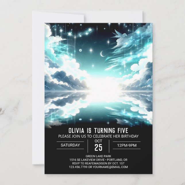 Stars Celestial Digital Birthday Invitation (Front)