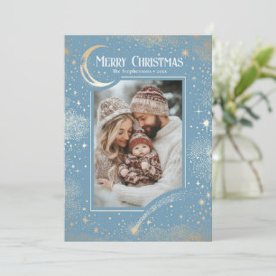 Stars Celestial Magical Merry Christmas Photo Holiday Card