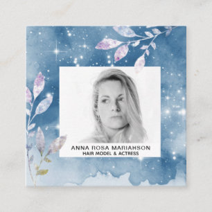 *~* Stars Chic Popular Hair Model Actress PHOTO Square Business Card