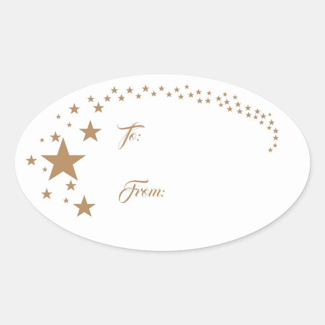 Stars Christmas Holiday Gift Tag Sticker (Front)