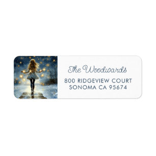 Stars Christmas Return Address Label