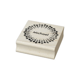 Stars Circle coloured I + YOURS Rubber Stamp