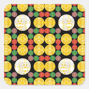 Stars Circles Square Sticker