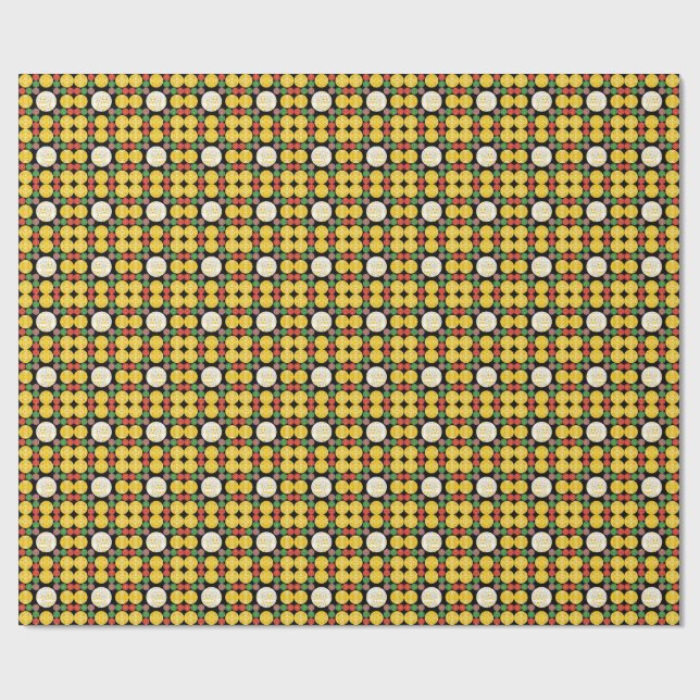 Stars Circles Wrapping Paper (Flat)
