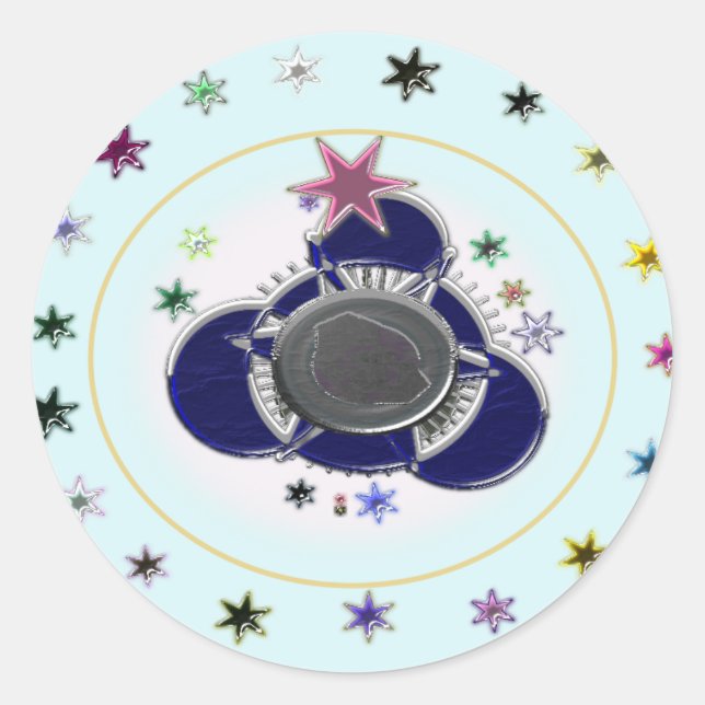 Stars  classic round sticker (Front)
