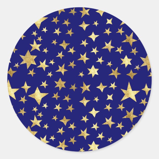 Stars Classic Round Sticker (Front)