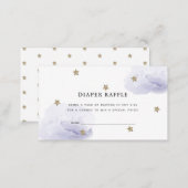Stars & Clouds Lavender Diaper Raffle Ticket Enclosure Card (Front/Back)