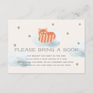 Stars & Clouds Red Panda Please Bring a Book Card