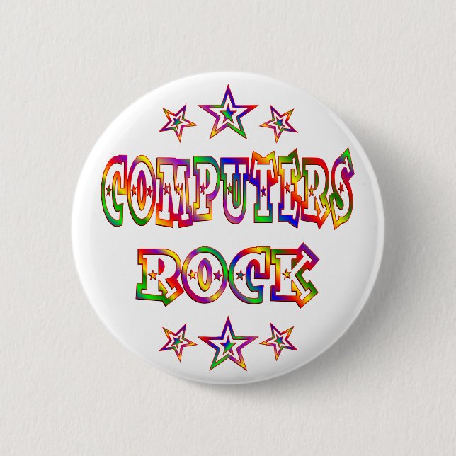 Stars Computers Rock 6 Cm Round Badge (Front)