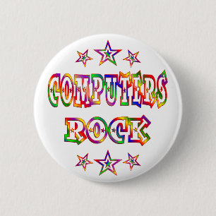 Stars Computers Rock 6 Cm Round Badge