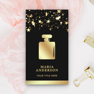 Stars Confetti Fragrance Gold Foil Perfume Bottle Business Card