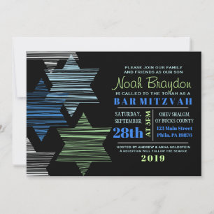 STARS CONNECTING Bar Bat Mitzvah Invitation
