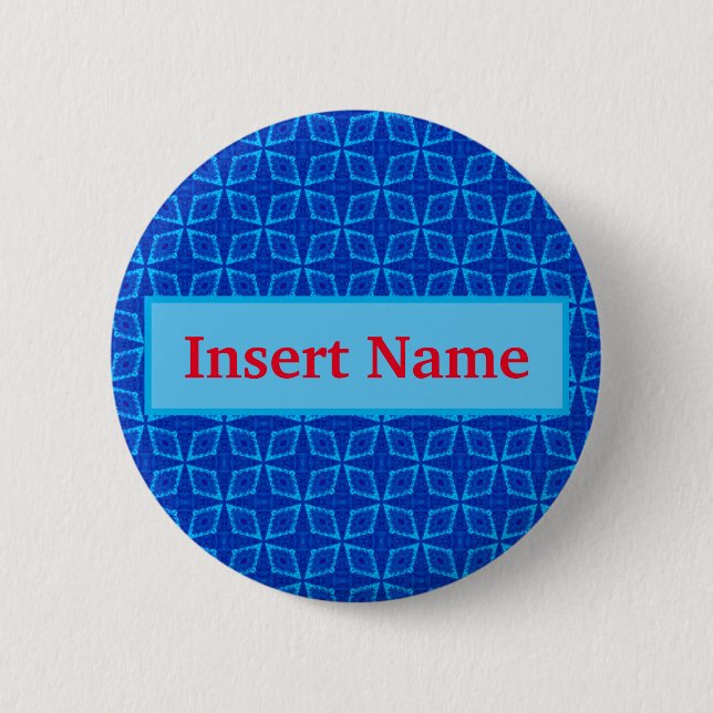 Stars Customisable Name Pin Button (Front)