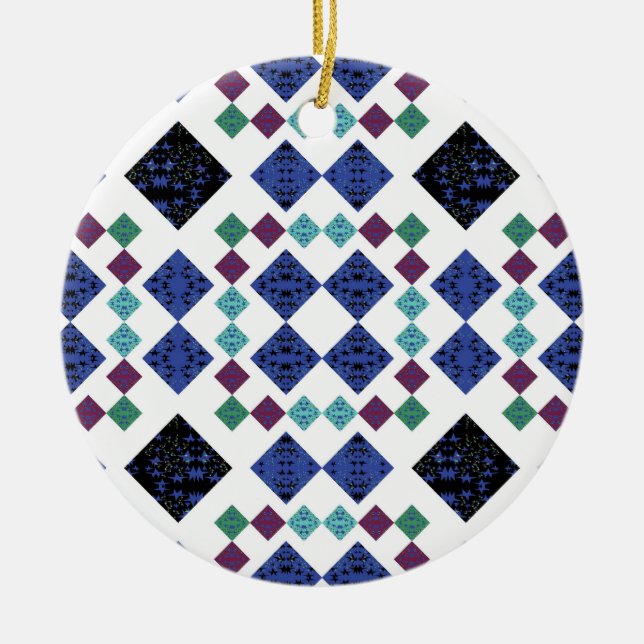 Stars Diamonds Ceramic Ornament (Front)