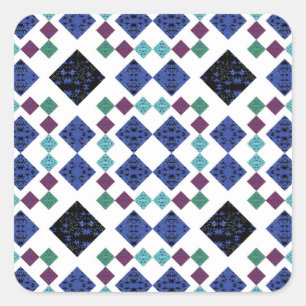 Stars Diamonds Square Sticker