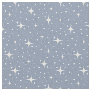 Stars & Dots on Light Gray Blue Fabric