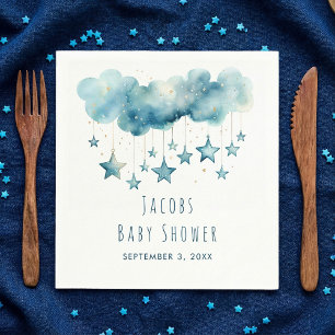 Stars dreamy baby shower blue stars napkin