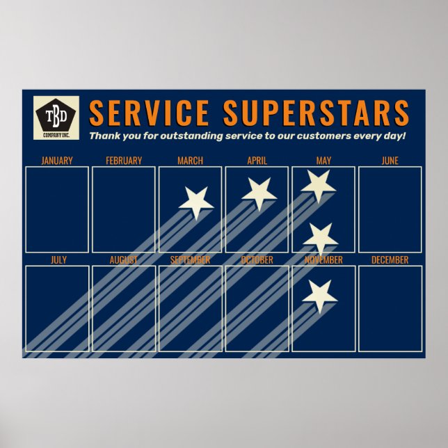Stars employee of the month top performer photo poster (Front)