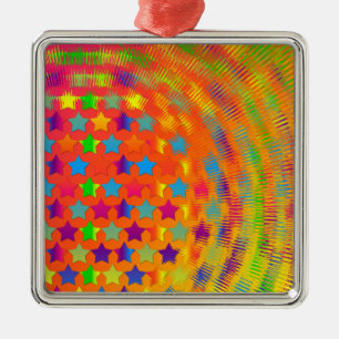 Stars Exploded Square Ornament