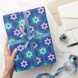 Stars For Hanukkah Wrapping Paper<br><div class="desc">A Delightful Wrapping Paper Patterned In The Star Of David In Colourful Blues For Hanukkah</div>
