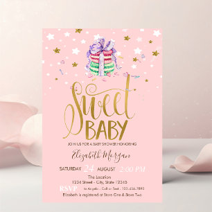 Stars French Macarons Baby Shower Invitation
