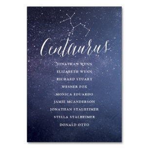 Stars Galaxy Wedding Seating Chart Card Centaurus