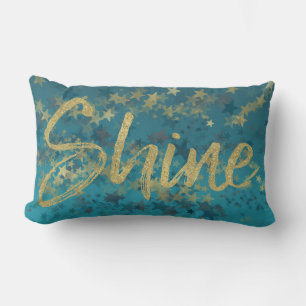 Stars Gold Blue Shine Lumbar Cushion