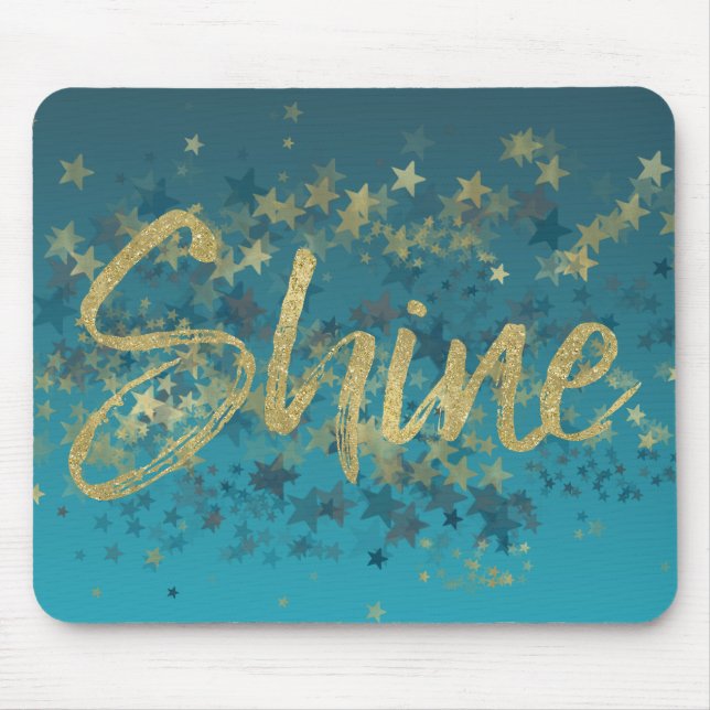 Stars Gold Blue Shine Mouse Pad (Front)