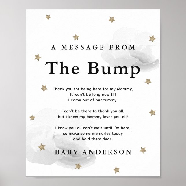 Stars & Grey Clouds A Message From The Bump Poster (Front)