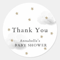 Stars & Grey Clouds Baby Shower Thank You
