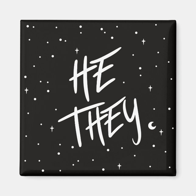Stars He/They Pronouns  Magnet (Front)