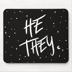 Stars He/They Pronouns Mouse Pad