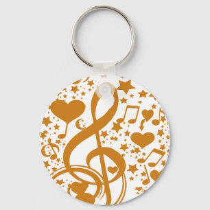 Stars,Hears and The Music Notes,Gold_ Key Ring
