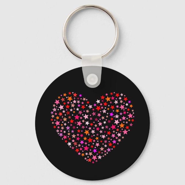 Stars Heart Key Ring (Front)