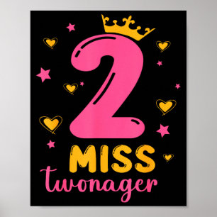 Stars hearts 2 years old miss twonager happy poster