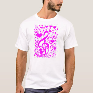 Stars,Hearts and The music notes-Pink_ T-Shirt