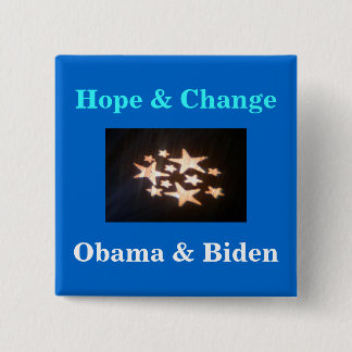 stars, Hope & Change, Obama & Biden 15 Cm Square Badge