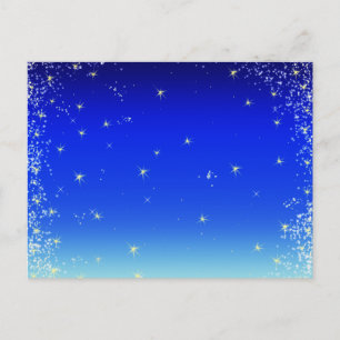 stars in blue postcard